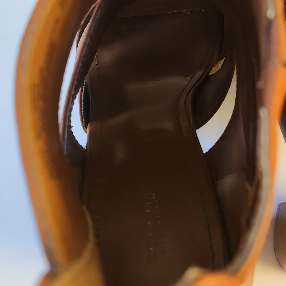 Sonoma Life+Style Saddle Brown Peep Toe Booties – Size 8.5 - Picture 6 of 13